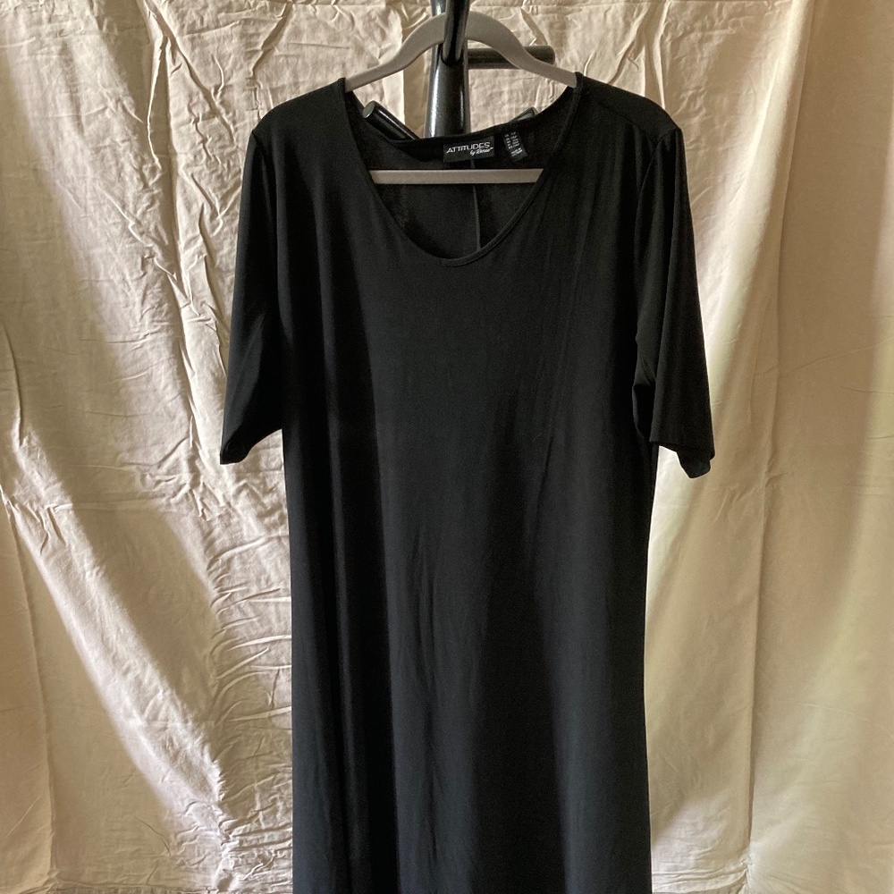 Maxi dress (blk) mid calf length 1X petite